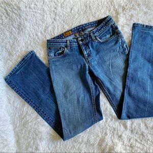 Bartack Jeans vintage wide leg, flare leg early 2000s size 28 red pocket